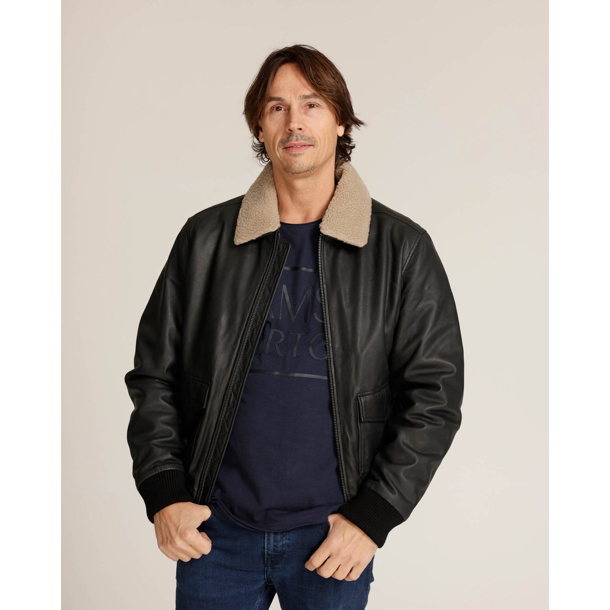 Jackson │ Shearling Leder Bomberjacke