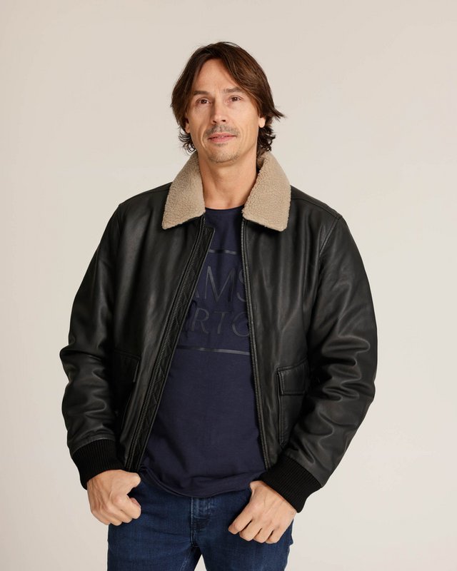 Jackson │ Shearling Leder Bomberjacke