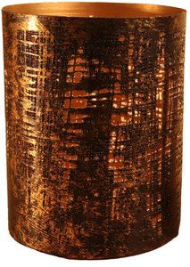 Creative Tealights Zylinder schwarz/gold 13x10 cm