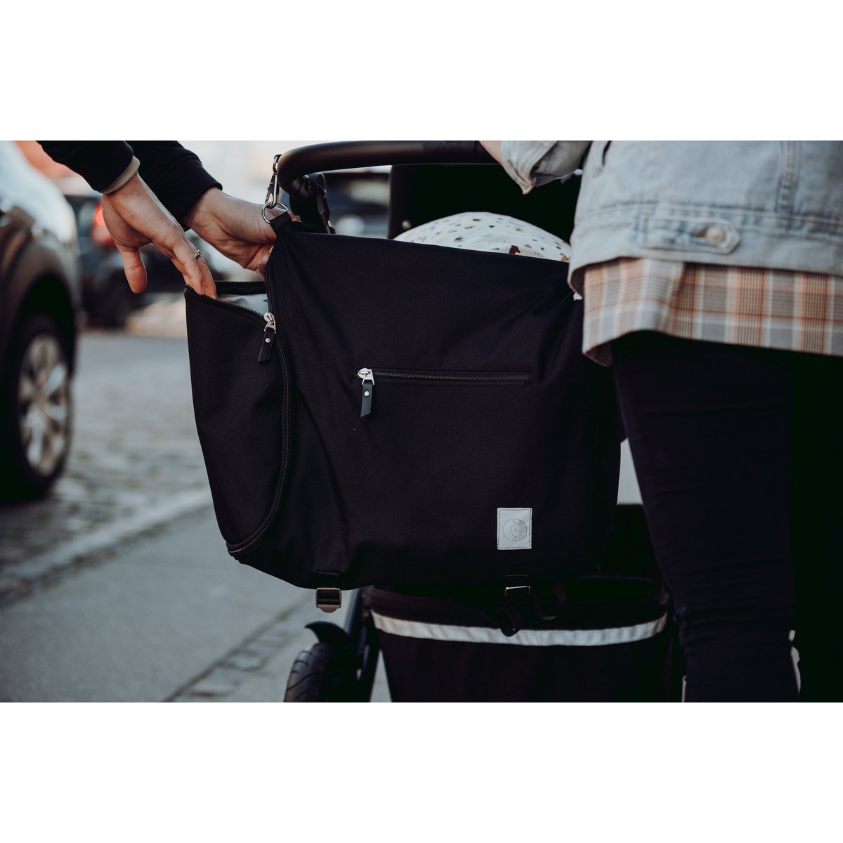 Nero â™»ï¸ Borsa per pannolini in poliestere riciclato