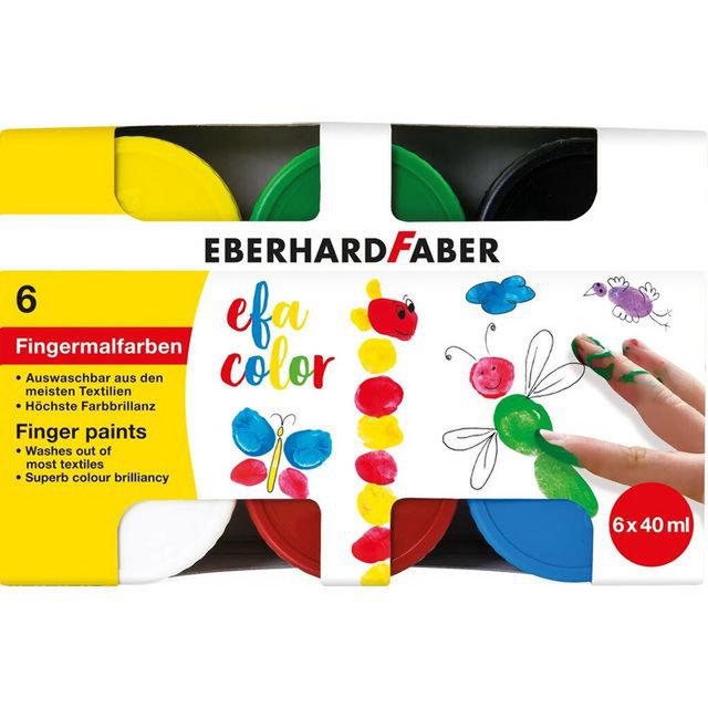 Fingerfarbe EFA sortiert 6x40ml im Karton