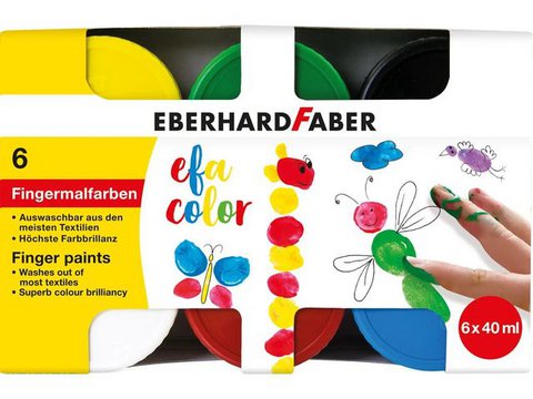 Fingerfarbe EFA sortiert 6x40ml im Karton