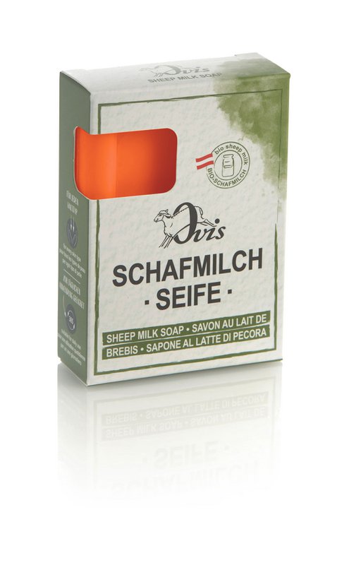 Ovis-Seife Eckig verp. Blutorange 8,5x6 cm 100 gr