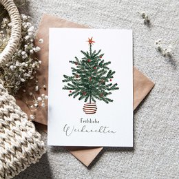 Faltkarte "Weihnachtsbaum Fröhliche Weihnachten"