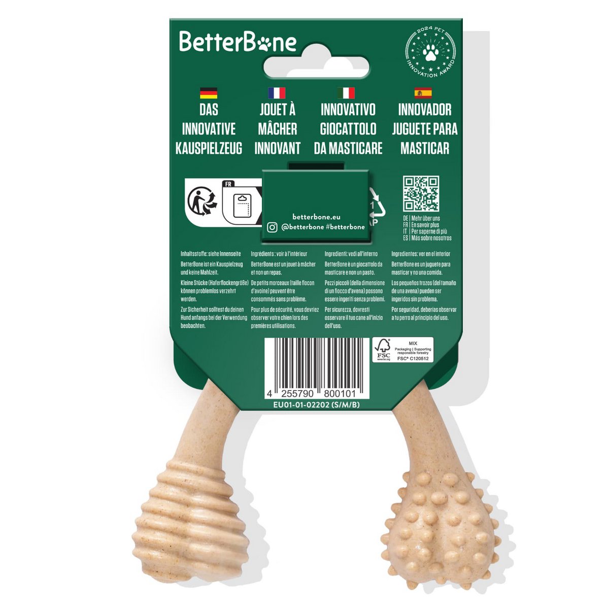 Cani di bestbone Kauchebülen - manzo medio -piccolo (senza nylon, CO2 Made in Europa)