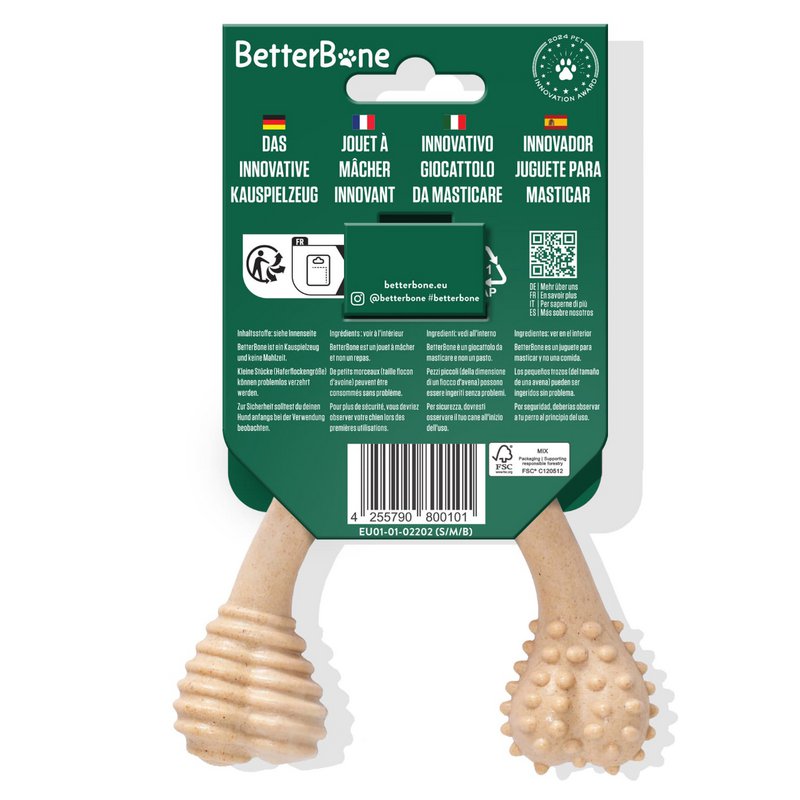 BetterBone Dogs Kauchebülen - Lille medium oksekød (uden nylon, CO2 neutralt lavet i Europa)