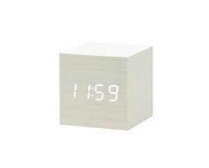 Holzwecker Cube Weiß
