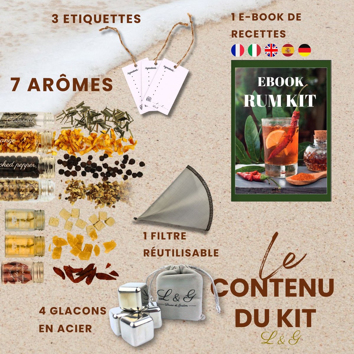 Zestaw L&G® Spice Discovery do domowego rumu - ekskluzywne pudełko DIY dla kobiet i mężczyzn | Wyjątkowy pomysł na prezent na Boże Narodzenie, urodziny, walentynki | Niezapomniane przeżycie w domu