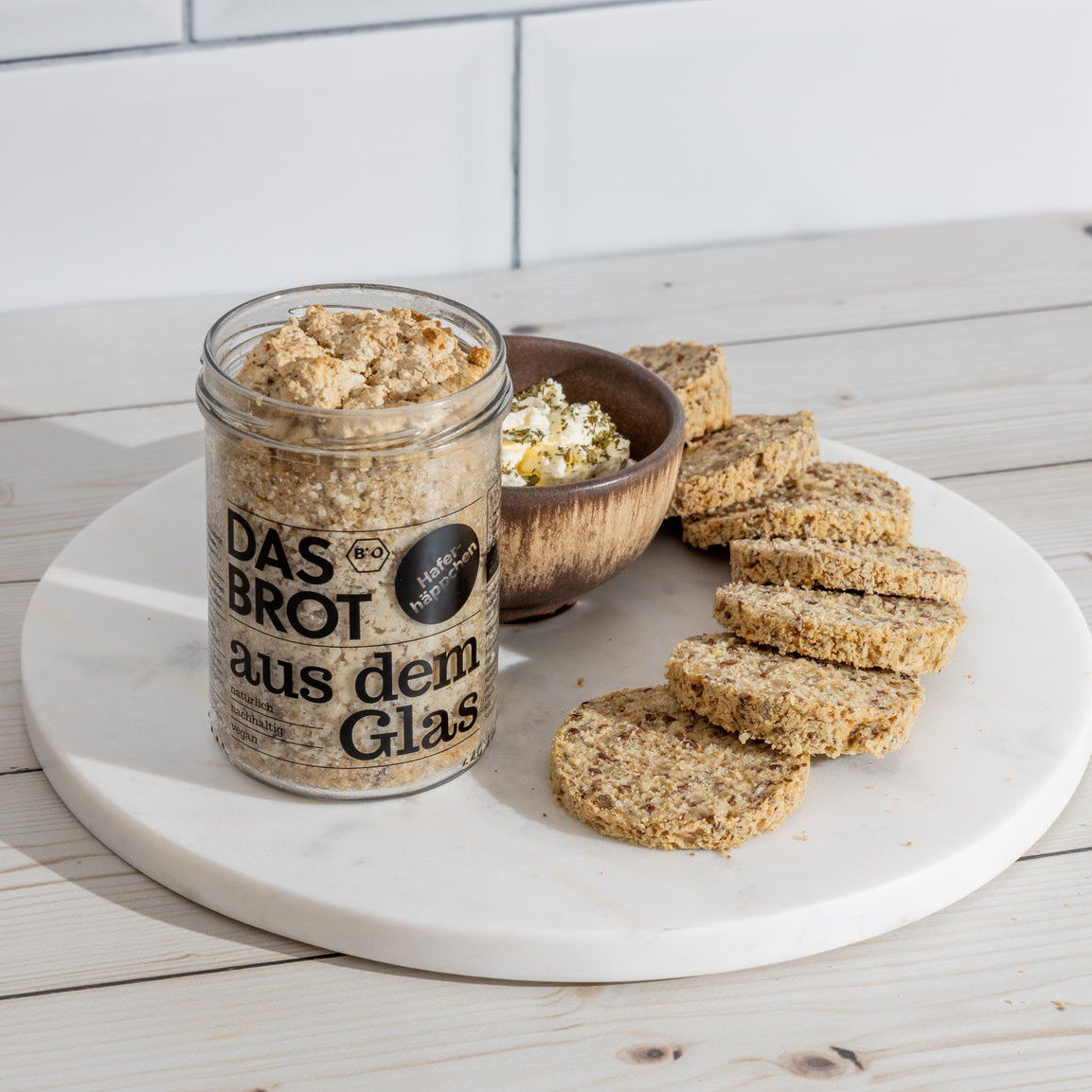 Nachfüller für Bio-Brotbackmischung im Glas "Haferhäppchen" (600 g)
