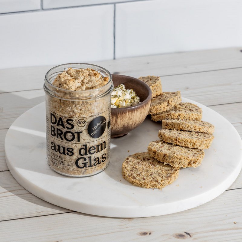 Nachfüller für Bio-Brotbackmischung im Glas "Haferhäppchen" (600 g)