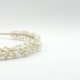 Pearl crystal tiara for elegant bridal hairstyles