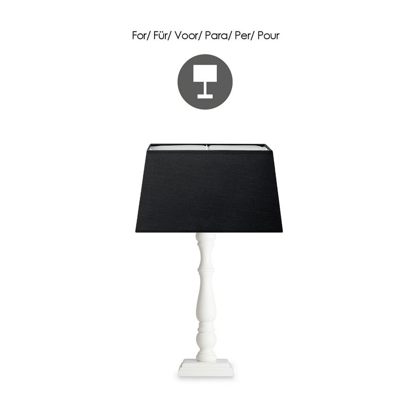 Home Sweet Home Fabric Lampshade Black - 35 x 30 x 19 cm