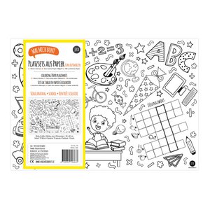 12 coloring placemats made of paper (motive back to school)