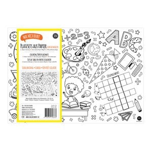 12 coloring placemats made of paper (motive back to school)
