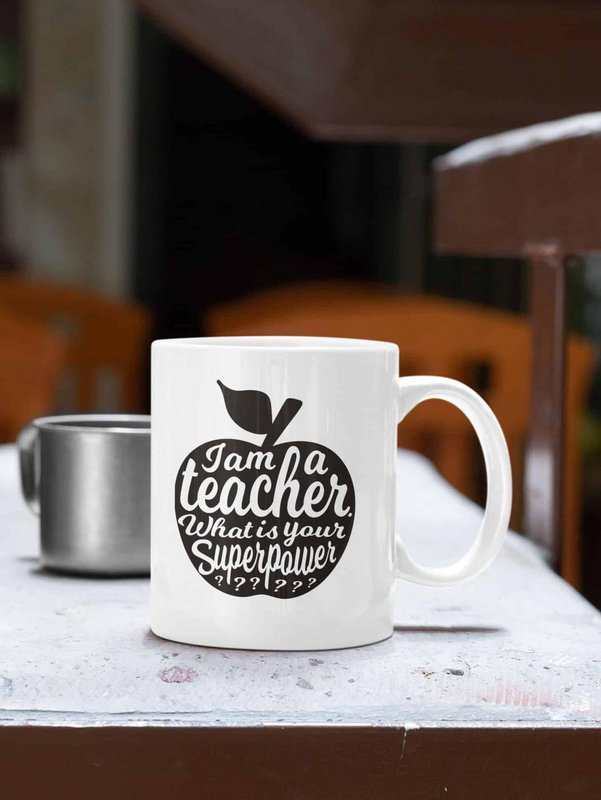 Mok I am a Teacher zwart