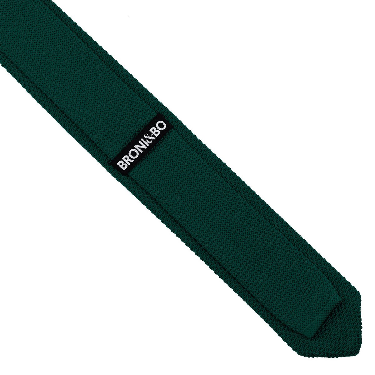 Green knitted tie and pocket square set