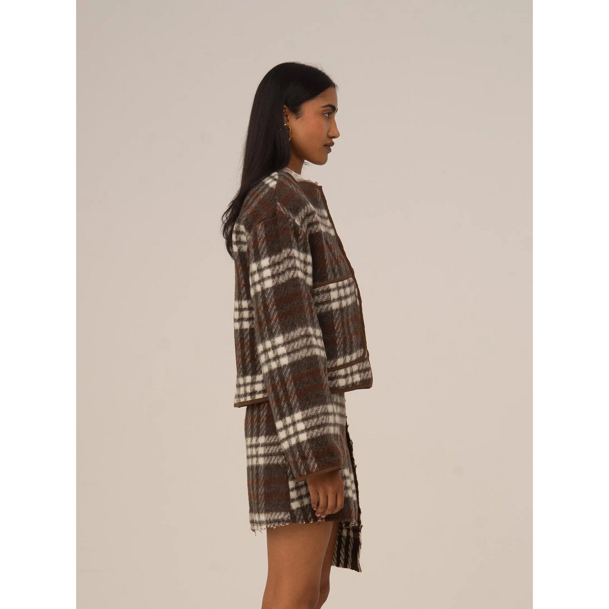 Barefoot Plaid Brown Jacket