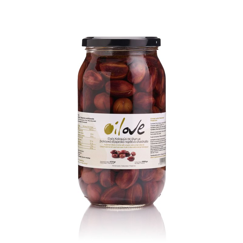 OILOVE® TABLE  OLIVES in brine and organic olive  oil, Glass Jar