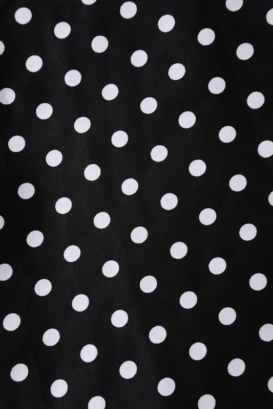 Stock UE May V-Neck 50-tych sukienki w stylu Black Polka Dot