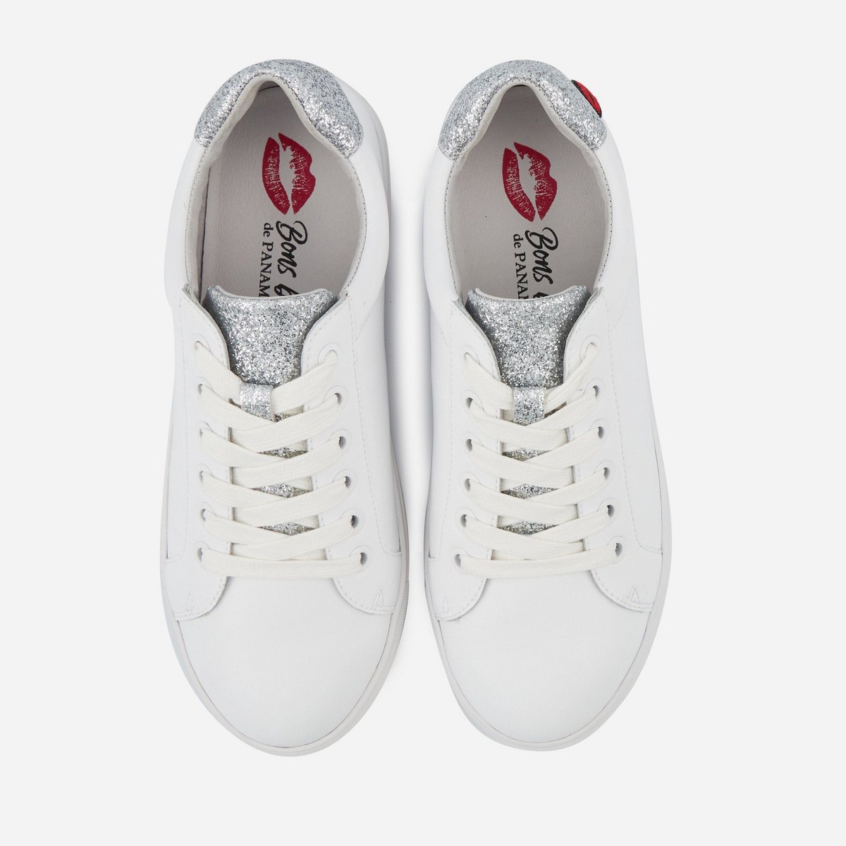 Simone-Blanc/Glitter Argent