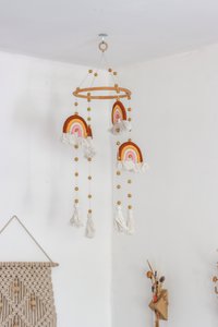 Rainbow Macrame Baby Mobile