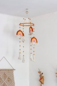 Rainbow Macrame Baby Mobile