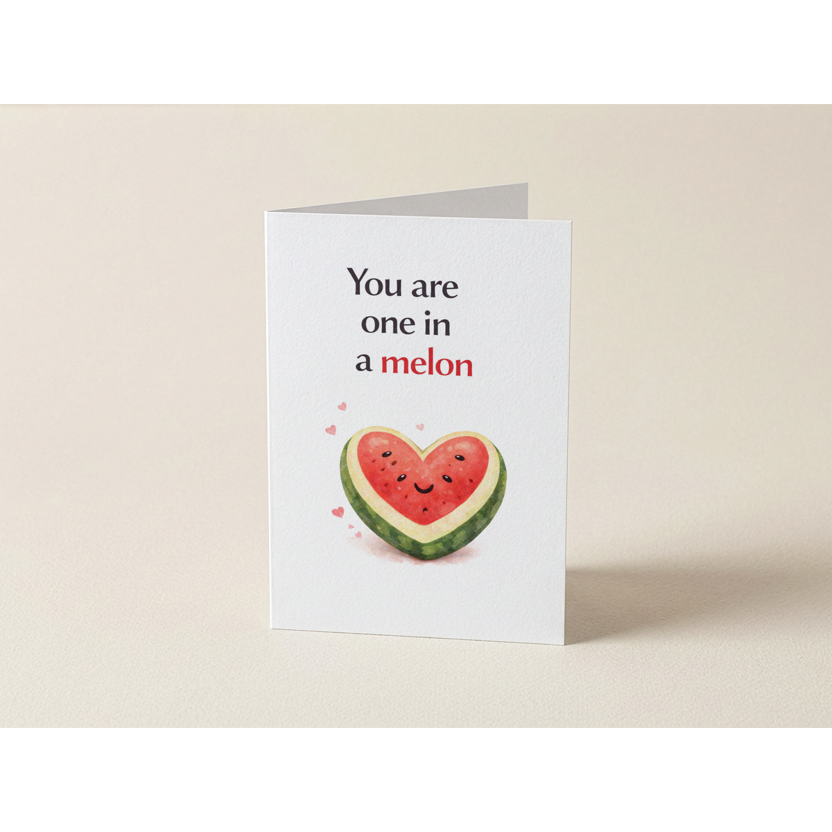 Wenskaart - You are one in a melon - Meloen hart