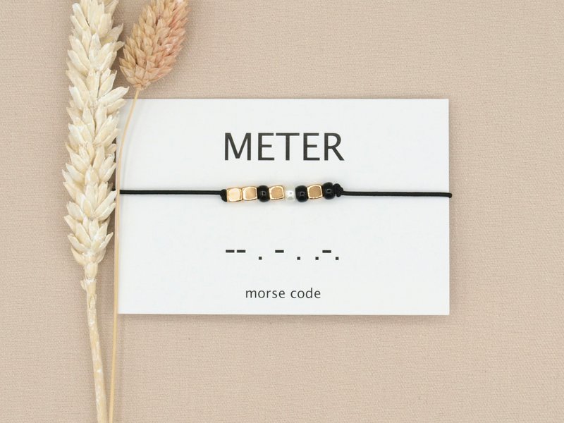 Morse code armband meter (zilver,rosé goud,goud)