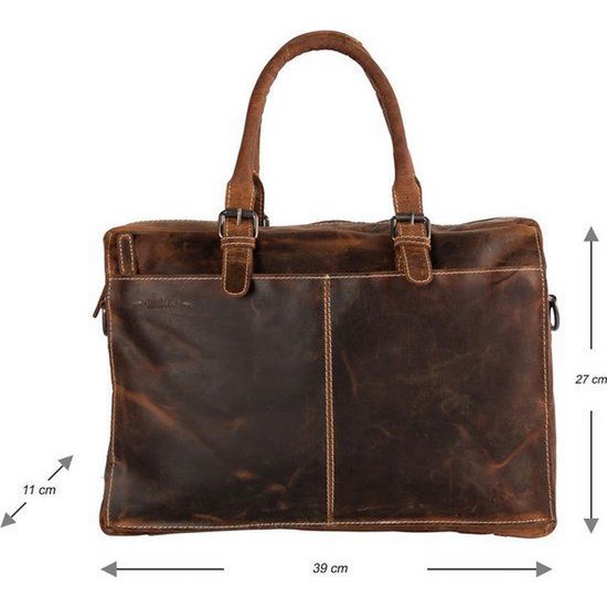 Bolso de hombro de búfalos con manijas Cognac Arrigo