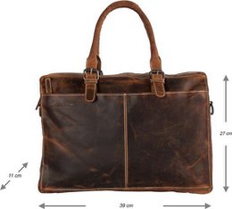 Buffaloing skuldertaske med håndtag Cognac Arrigo