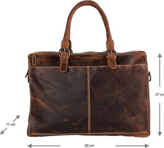 Buffaloing skuldertaske med håndtag Cognac Arrigo