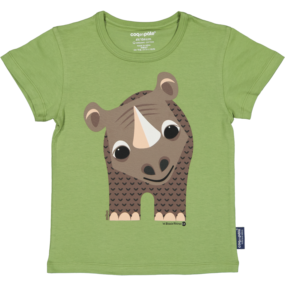 T-shirt enfant manches courtes Bio Rhinoceros