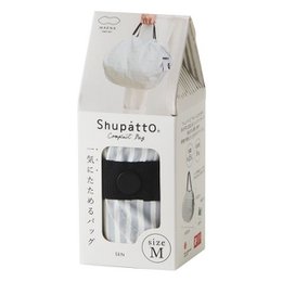 Shupatto compact foldable shopping bag size M - Stripes (Sen)