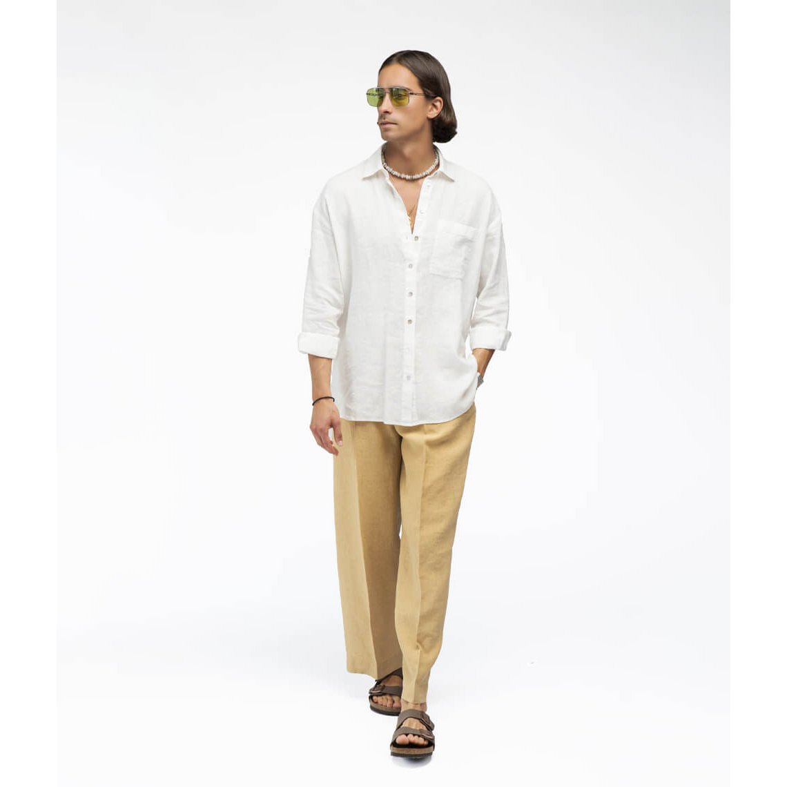 Pantaloni in lino Montana Ocra