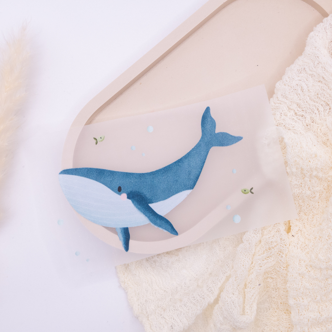 Iron-on whale patch children's shirt Wale Island - decorate gift shirt