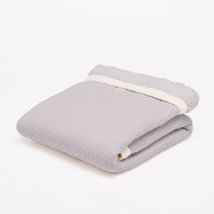 Cot blanket winter light gray - Soft Dots