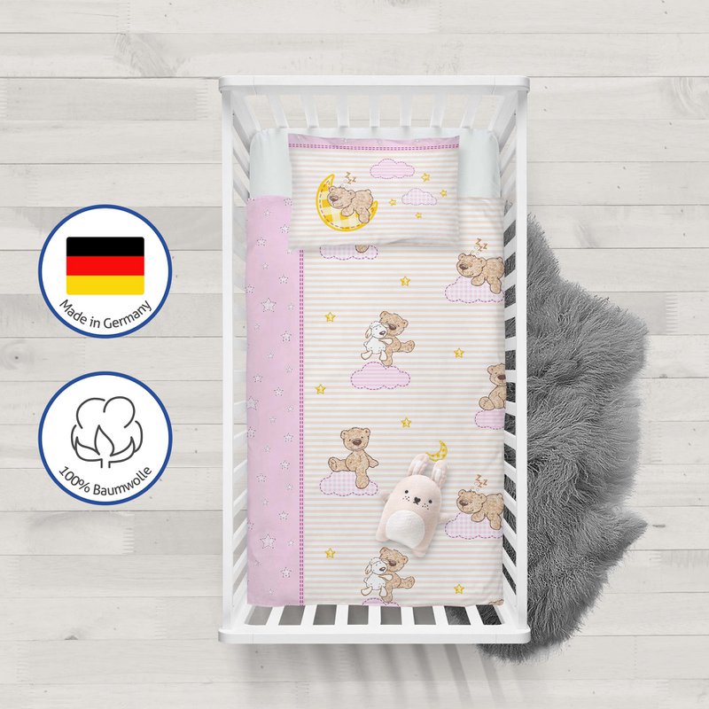 Komplet pościeli Bóbr 100x135cm body w kolorze różowym
