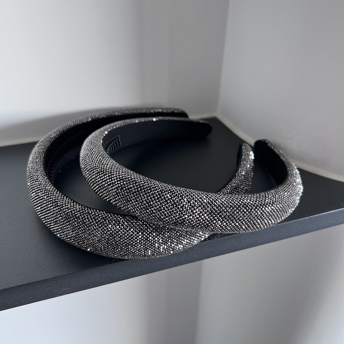 Midnight Pavé Crystal Padded Headband