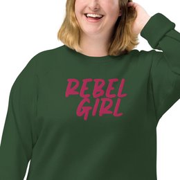 Rebel Girl Unisex Bio-Raglan-Sweatshirt Bio-Kleidung mit STICKEREI