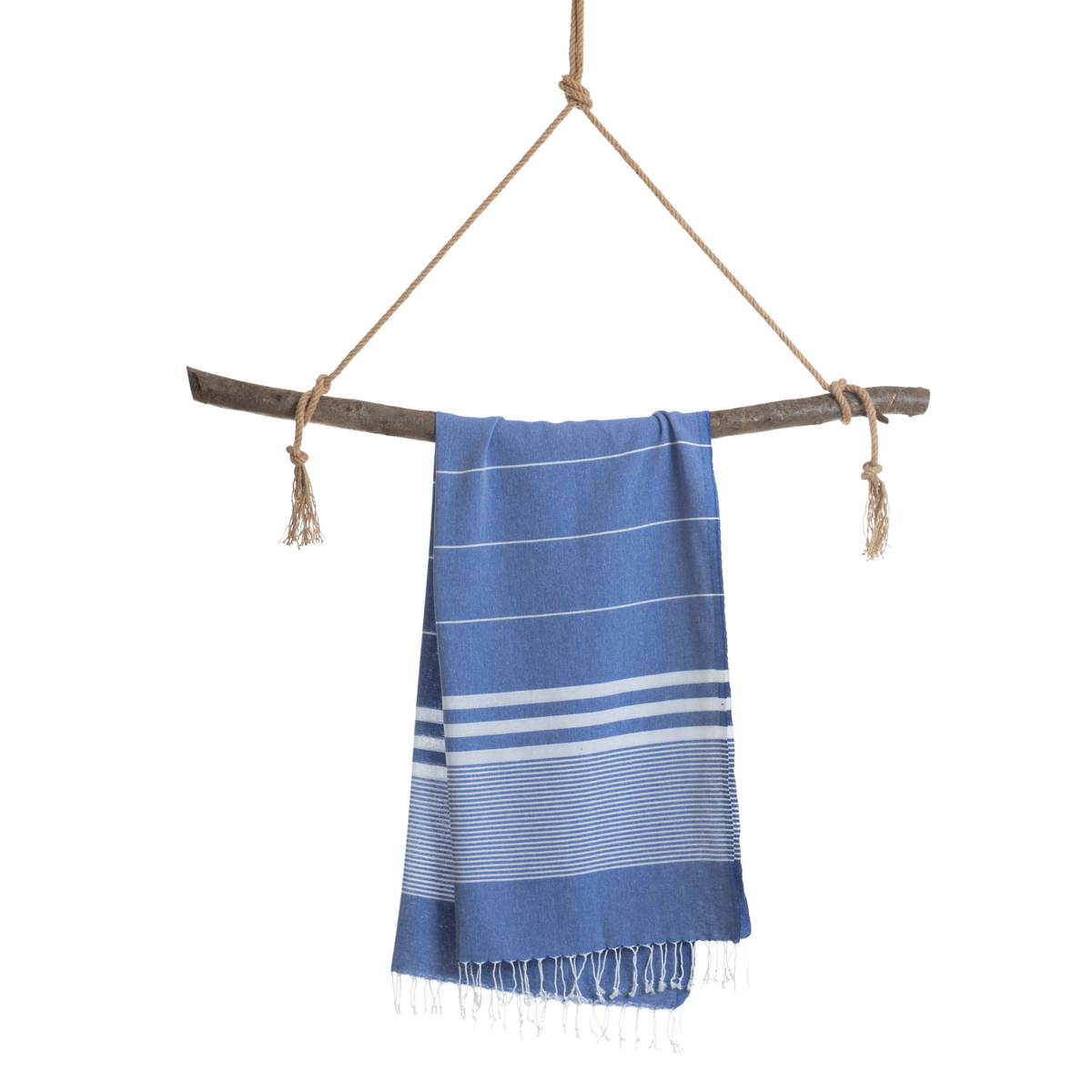 HANDDOEK TO GO MALIBU Katoenen strandlaken 180x100 cm | Sneldrogende zwembadhanddoek | Blauw | met geschenkdoos