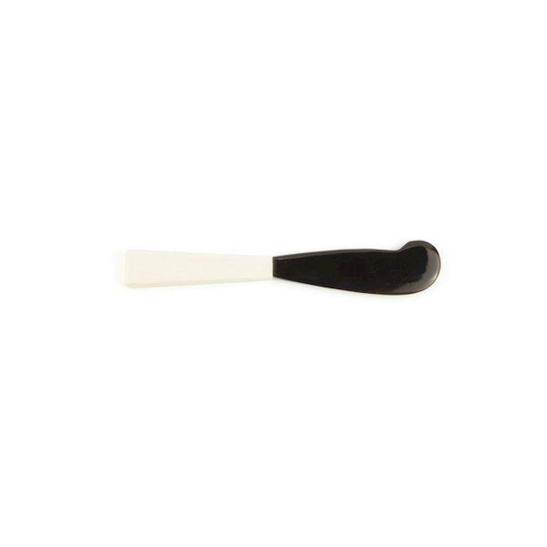 Coltello da burro con manico in osso e lama in corno nero
