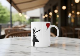 Banksy keramische mok 325 ml - Meisje met rode ballon