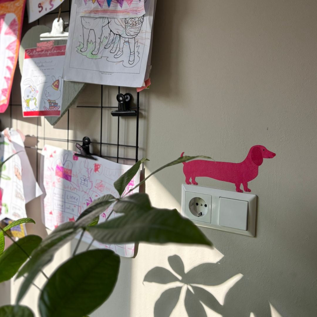 Teckel Mark roze * Muursticker