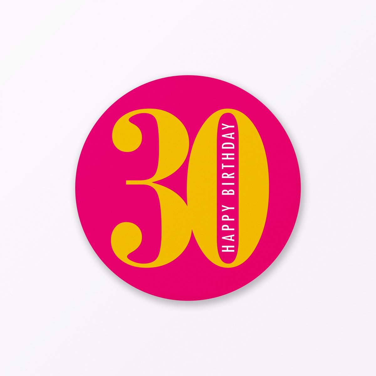 Geburtstagskarte "Runder Geburtstag 30" rund inkl. Umschlag
