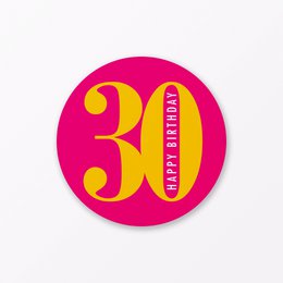 Geburtstagskarte "Runder Geburtstag 30" rund inkl. Umschlag