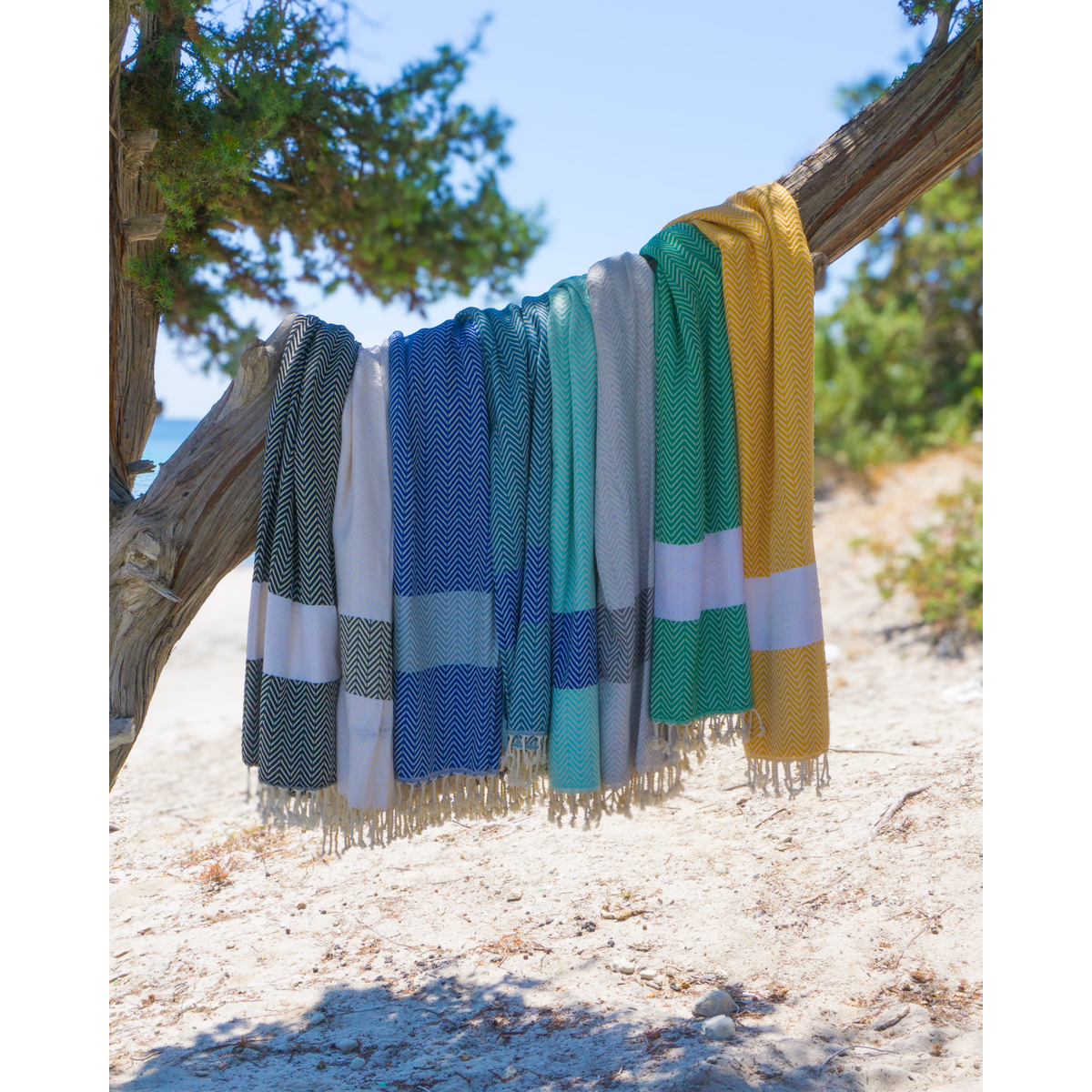 ZAYA Toalla Hammam Beach & Spa de Algodón – Compacta – Negro / Blanco - 180x100 cm