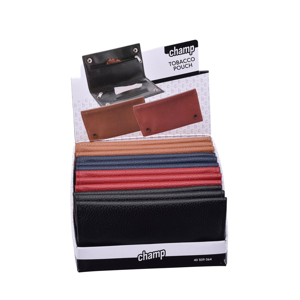 Display of 12 smoker pouches