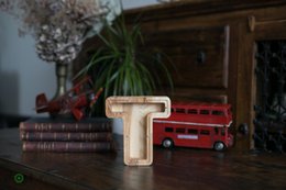 Wooden Piggy Bank Lille, brevpengebank, møntkasse, træboksepenge, sparer pengeboks