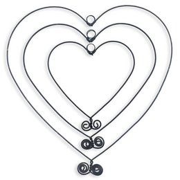 Wire wall decoration "Trio Coeurs Variegés" (set of 3) to pin - Wall Jewelry