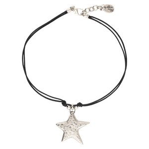 Black silver plated "Central Star" choker